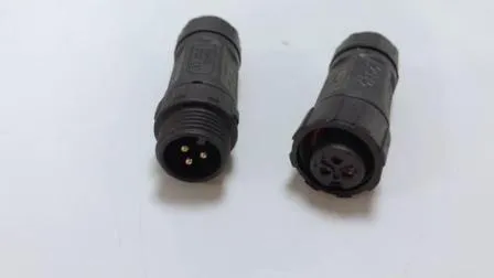 M12 Assembled Circular PA66 Plastic Watertight Cable Connector 