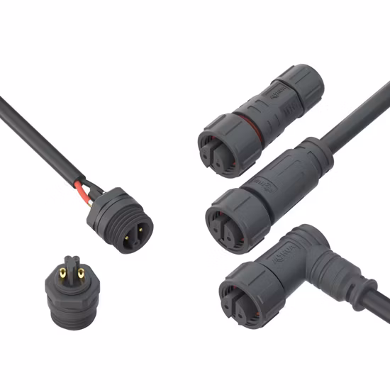 5 Pin Watertight Panel Front Mount Female Plastic Electrical Connector for Greenhouse