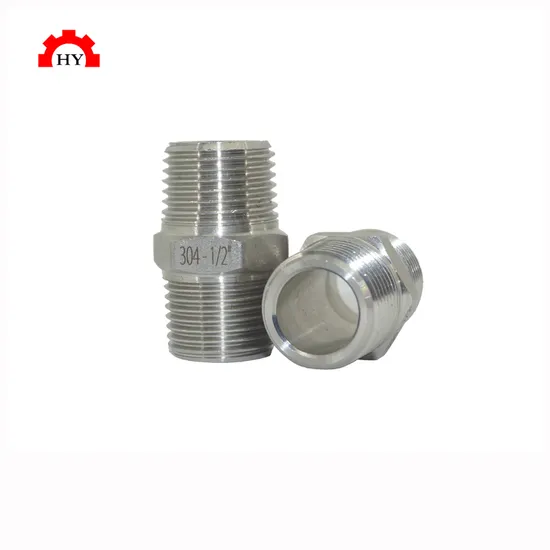 Stainless Steel 304 Male Thread Hexagon Head Pipe Nipple Connection 