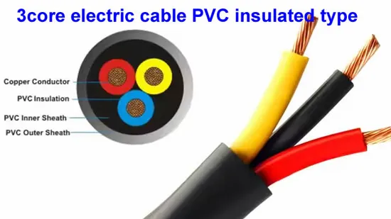 Submersible Kabel 2.5 Sqmm X 3core 3 Core 2.5mm Borehole Cable Underground Underwater 4 mm 